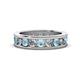1 - Celina 3.40 mm Round Aquamarine and Lab Grown Diamond Eternity Band 