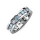 3 - Celina 3.40 mm Round Aquamarine and Lab Grown Diamond Eternity Band 
