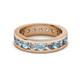 2 - Celina 3.40 mm Round Aquamarine and Lab Grown Diamond Eternity Band 