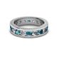 2 - Celina 3.40 mm Round London Blue Topaz and Lab Grown Diamond Eternity Band 