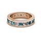 2 - Celina 3.40 mm Round London Blue Topaz and Lab Grown Diamond Eternity Band 