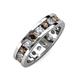 3 - Celina 3.40 mm Round Smoky Quartz and Lab Grown Diamond Eternity Band 
