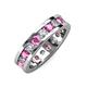 3 - Celina 3.40 mm Round Pink Sapphire and Lab Grown Diamond Eternity Band 