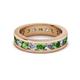 2 - Celina 3.40 mm Round Green Garnet and Lab Grown Diamond Eternity Band 