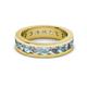 2 - Celina 3.40 mm Round Aquamarine and Lab Grown Diamond Eternity Band 
