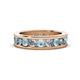 1 - Celina 3.40 mm Round Aquamarine and Lab Grown Diamond Eternity Band 