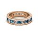 2 - Celina 3.40 mm Round Blue Diamond and White Lab Grown Diamond Eternity Band 