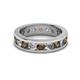 2 - Celina 3.40 mm Round Smoky Quartz and Lab Grown Diamond Eternity Band 