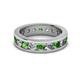 2 - Celina 3.40 mm Round Green Garnet and Lab Grown Diamond Eternity Band 