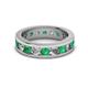 2 - Celina 3.40 mm Round Emerald and Lab Grown Diamond Eternity Band 