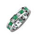 3 - Celina 3.40 mm Round Emerald and Lab Grown Diamond Eternity Band 