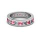 2 - Celina 3.40 mm Round Pink Tourmaline and Lab Grown Diamond Eternity Band 