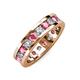 3 - Celina 3.40 mm Round Pink Tourmaline and Lab Grown Diamond Eternity Band 
