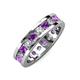 3 - Celina 3.40 mm Round Amethyst and Lab Grown Diamond Eternity Band 
