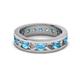 2 - Celina 3.40 mm Round Blue Topaz and Lab Grown Diamond Eternity Band 