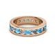 2 - Celina 3.40 mm Round Blue Topaz and Lab Grown Diamond Eternity Band 