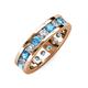 3 - Celina 3.40 mm Round Blue Topaz and Lab Grown Diamond Eternity Band 