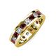 3 - Celina 3.40 mm Round Red Garnet and Lab Grown Diamond Eternity Band 
