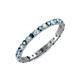 4 - Audrey 2.00 mm London Blue Topaz and Diamond U Prong Eternity Band 