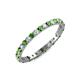 4 - Audrey 2.00 mm Green Garnet and Diamond U Prong Eternity Band 