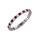 4 - Audrey 2.00 mm Red Garnet and Diamond U Prong Eternity Band 