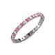 4 - Audrey 2.00 mm Pink Tourmaline and Diamond U Prong Eternity Band 