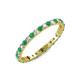 4 - Audrey 2.00 mm Emerald and Diamond U Prong Eternity Band 