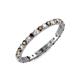 4 - Audrey 2.00 mm Smoky Quartz and Diamond U Prong Eternity Band 