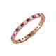 4 - Audrey 2.00 mm Ruby and Diamond U Prong Eternity Band 