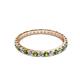 3 - Audrey 2.00 mm Peridot and Lab Grown Diamond U Prong Eternity Band 