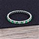 3 - Audrey 2.00 mm Emerald and Lab Grown Diamond U Prong Eternity Band 