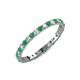 4 - Audrey 2.00 mm Emerald and Lab Grown Diamond U Prong Eternity Band 