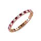 3 - Audrey 2.40 mm Ruby and Diamond U Prong Eternity Band 