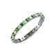 3 - Audrey 2.40 mm Green Garnet and Diamond U Prong Eternity Band 