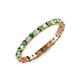 3 - Audrey 2.40 mm Green Garnet and Diamond U Prong Eternity Band 