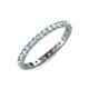 3 - Audrey 2.40 mm Aquamarine and Diamond U Prong Eternity Band 