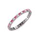 3 - Audrey 2.40 mm Rhodolite Garnet and Diamond U Prong Eternity Band 