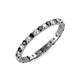 3 - Audrey 2.40 mm Black and White Diamond U Prong Eternity Band 