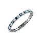 3 - Audrey 2.40 mm Blue and White Diamond U Prong Eternity Band 