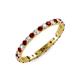3 - Audrey 2.40 mm Red Garnet and Diamond U Prong Eternity Band 