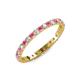 3 - Audrey 2.40 mm Rhodolite Garnet and Diamond U Prong Eternity Band 