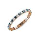 3 - Audrey 2.40 mm Blue and White Diamond U Prong Eternity Band 