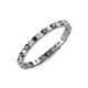 3 - Audrey 2.40 mm Smoky Quartz and Diamond U Prong Eternity Band 