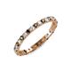 3 - Audrey 2.40 mm Smoky Quartz and Diamond U Prong Eternity Band 