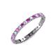 3 - Audrey 2.40 mm Amethyst and Diamond U Prong Eternity Band 