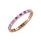 3 - Audrey 2.40 mm Amethyst and Diamond U Prong Eternity Band 