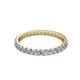 2 - Audrey 2.40 mm Aquamarine and Lab Grown Diamond U Prong Eternity Band 