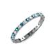 3 - Audrey 2.40 mm London Blue Topaz and Lab Grown Diamond U Prong Eternity Band 