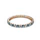 2 - Audrey 2.40 mm London Blue Topaz and Lab Grown Diamond U Prong Eternity Band 