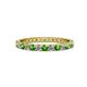 1 - Audrey 2.70 mm Green Garnet and Lab Grown Diamond U Prong Eternity Band 